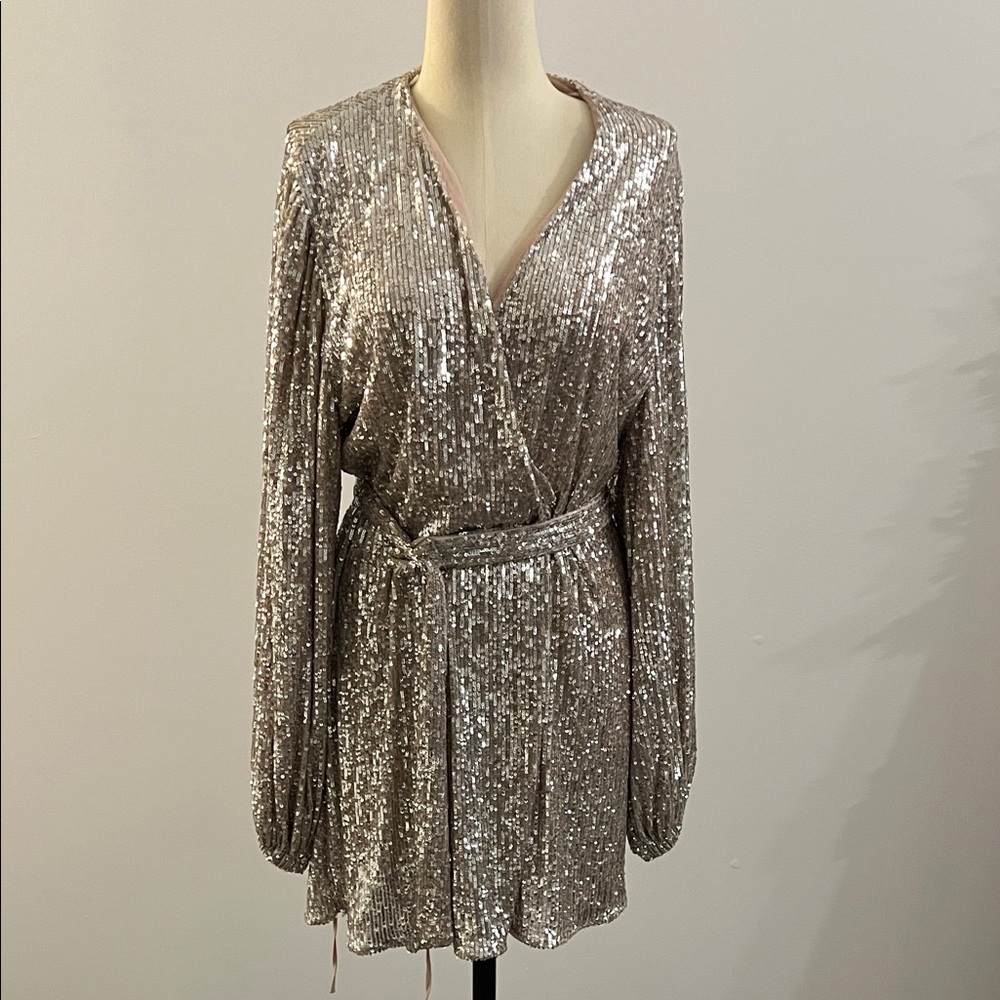 Sparkly Sequin Wrap Dress